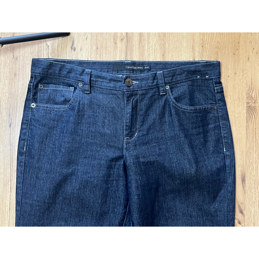 Calvin Klein Jeans Women size 14 Dark Wash Bootcut Denim Mid Rise Classic Flare - Picture 5 of 11